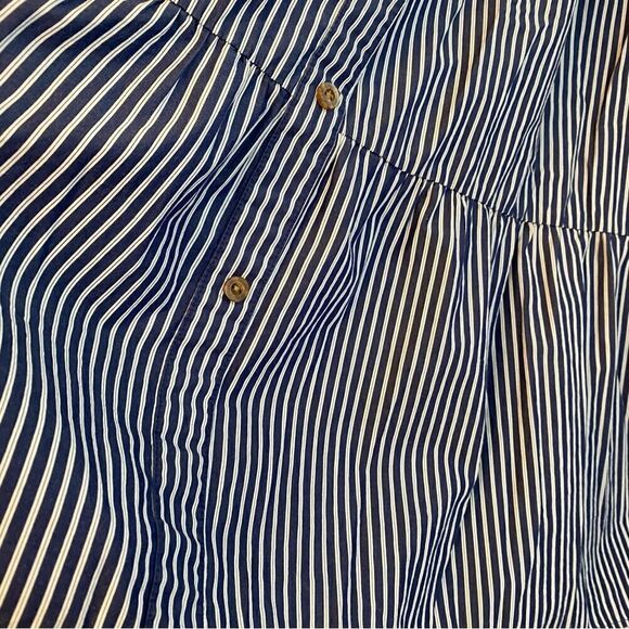 LANE BRYANT PLUS SIZE blue STRIPED BUTTON FRONT TIERED MAXI coastal SKIRT 18/20 - Picture 4 of 9